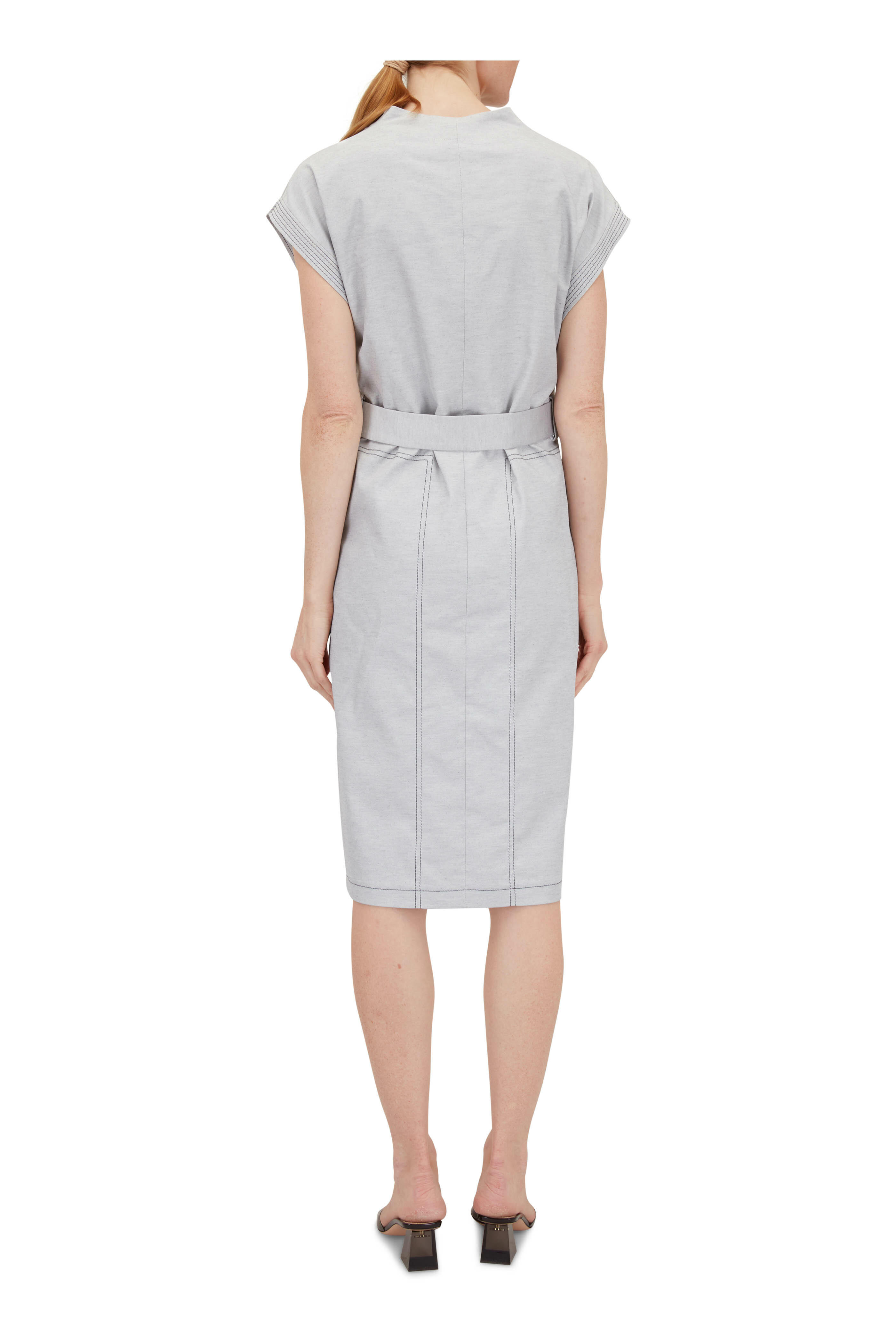 KZ_K Studio Gratien Gray & Blue Long Vest Dress