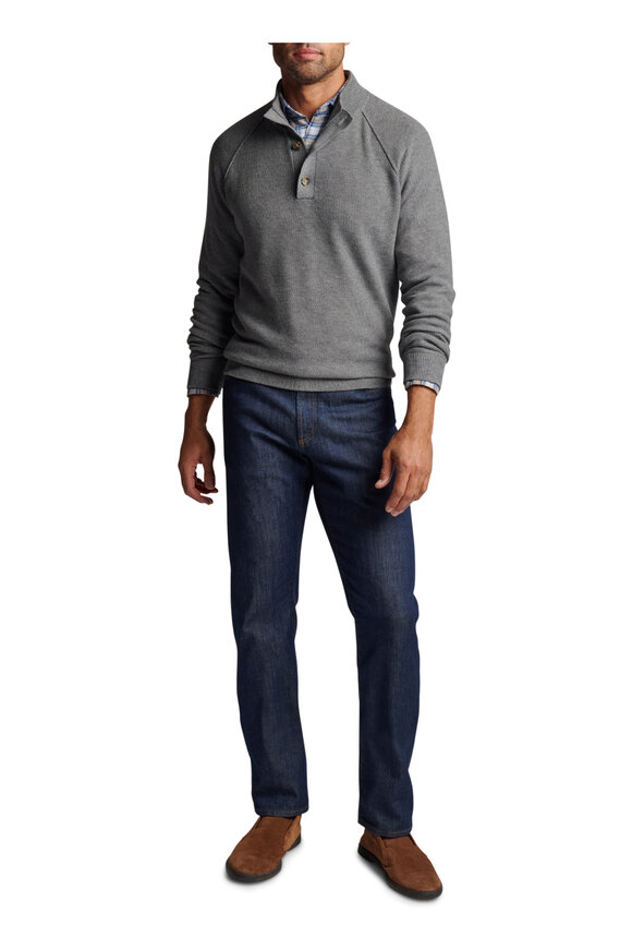 Peter Millar - Parkway Gale Gray Textured Mock-Neck Sweater