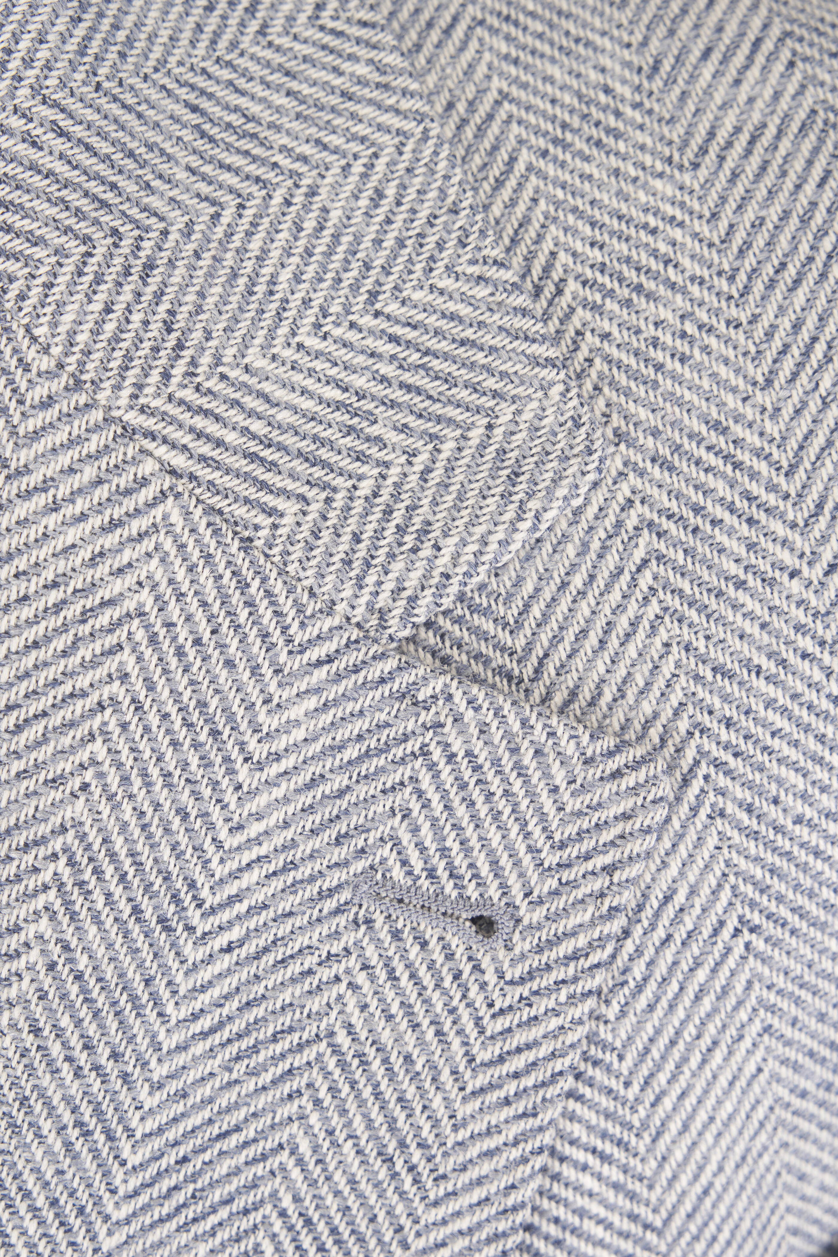 Brunello Cucinelli - Light Blue Wool & Cashmere Chevron Sportcoat - view 3