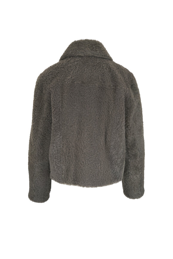 Brunello Cucinelli Green Curly Shearling Jacket - view 3