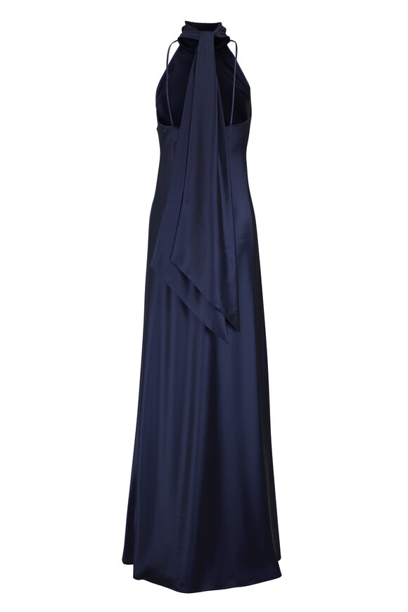 Talbot Runhof Navy Blue Sleeveless Evening Gown - view 4
