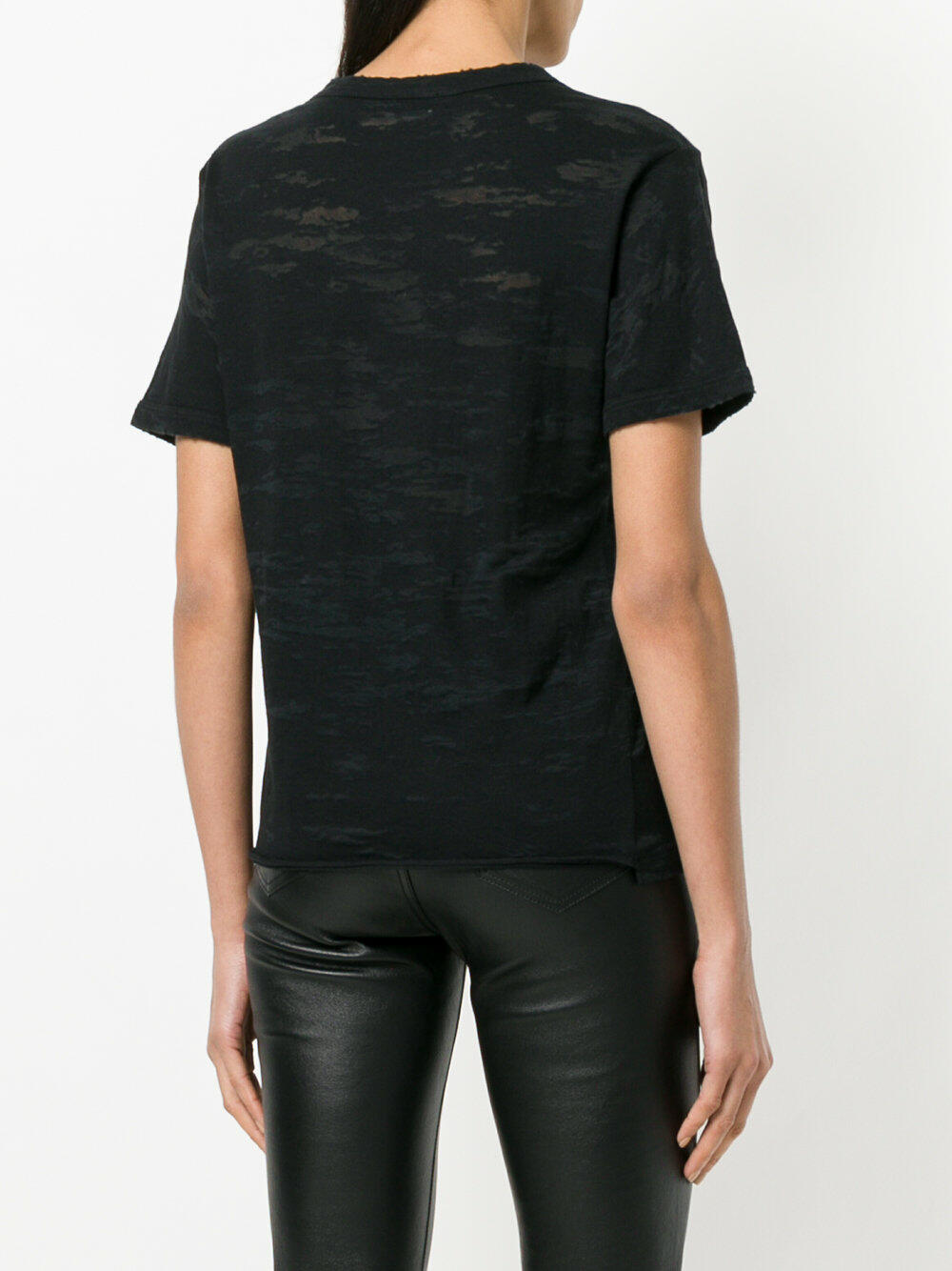 Saint Laurent - Black Lightening Bolt Burnout T-Shirt