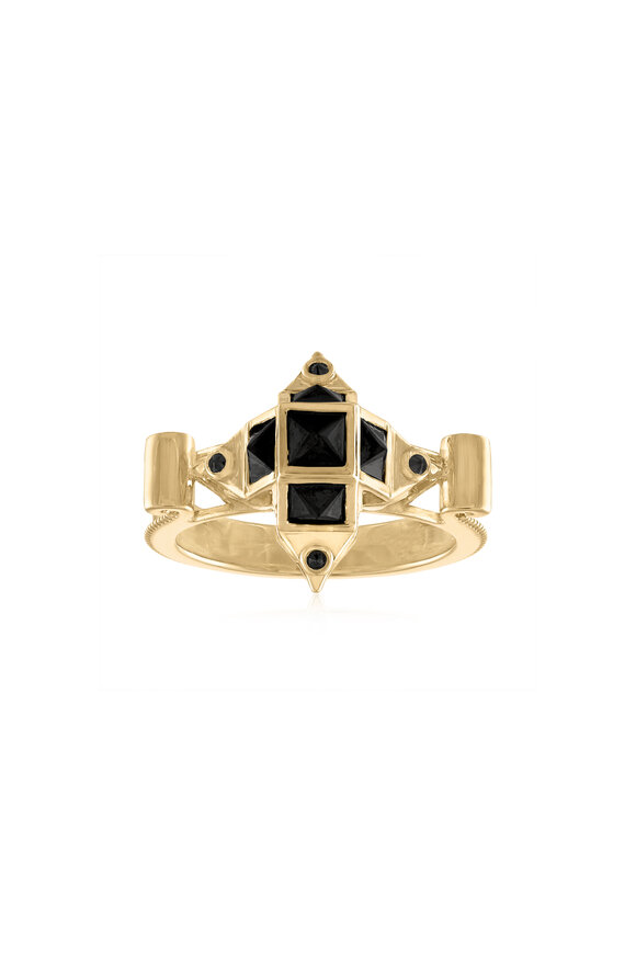 Loriann Giovanna Black Diamond & Spinel Dome Ring - view 1