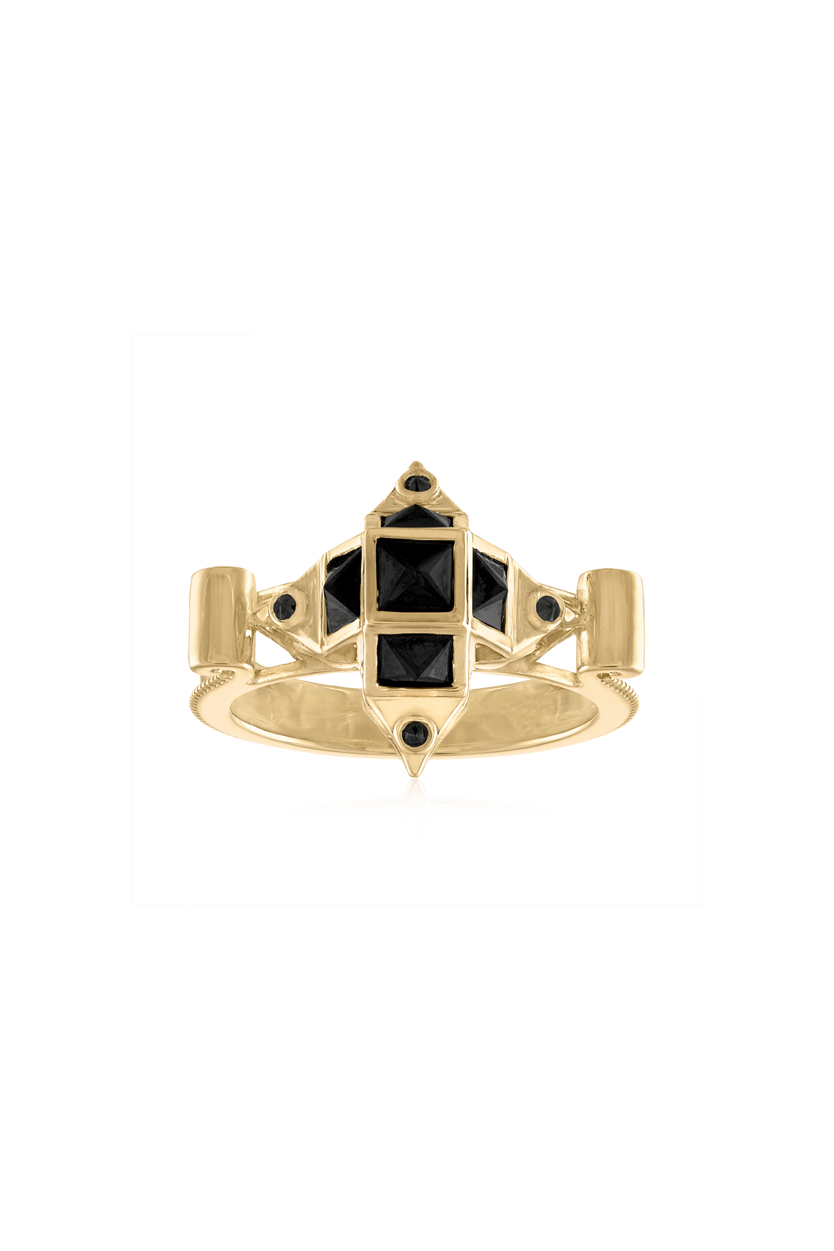 Loriann - Giovanna Black Diamond & Spinel Dome Ring
