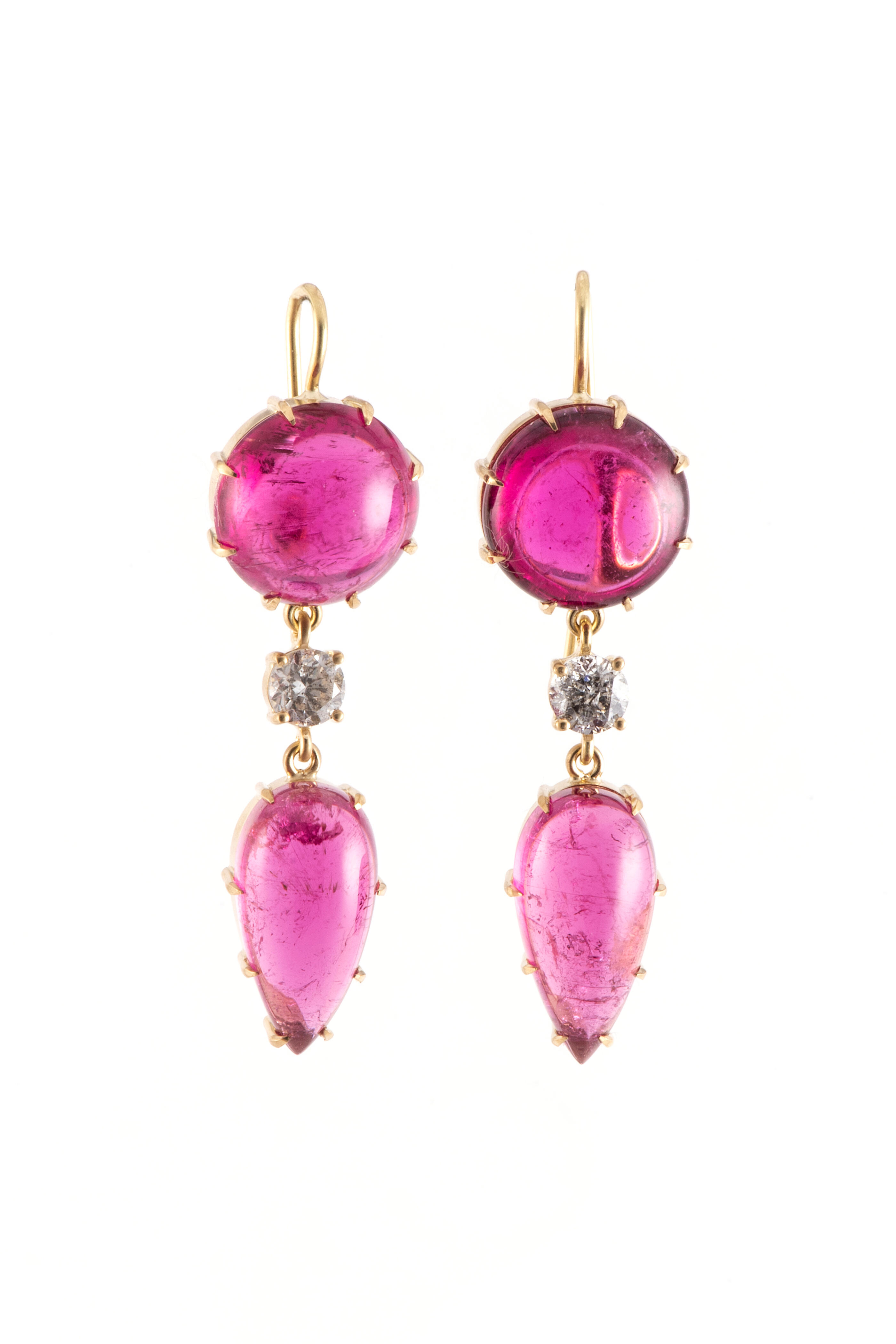 Sylva & Cie - 18k Yellow Gold Tourmaline Drop Earring