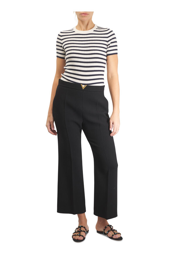 Valentino Black V-Logo Wool Pant - view 2