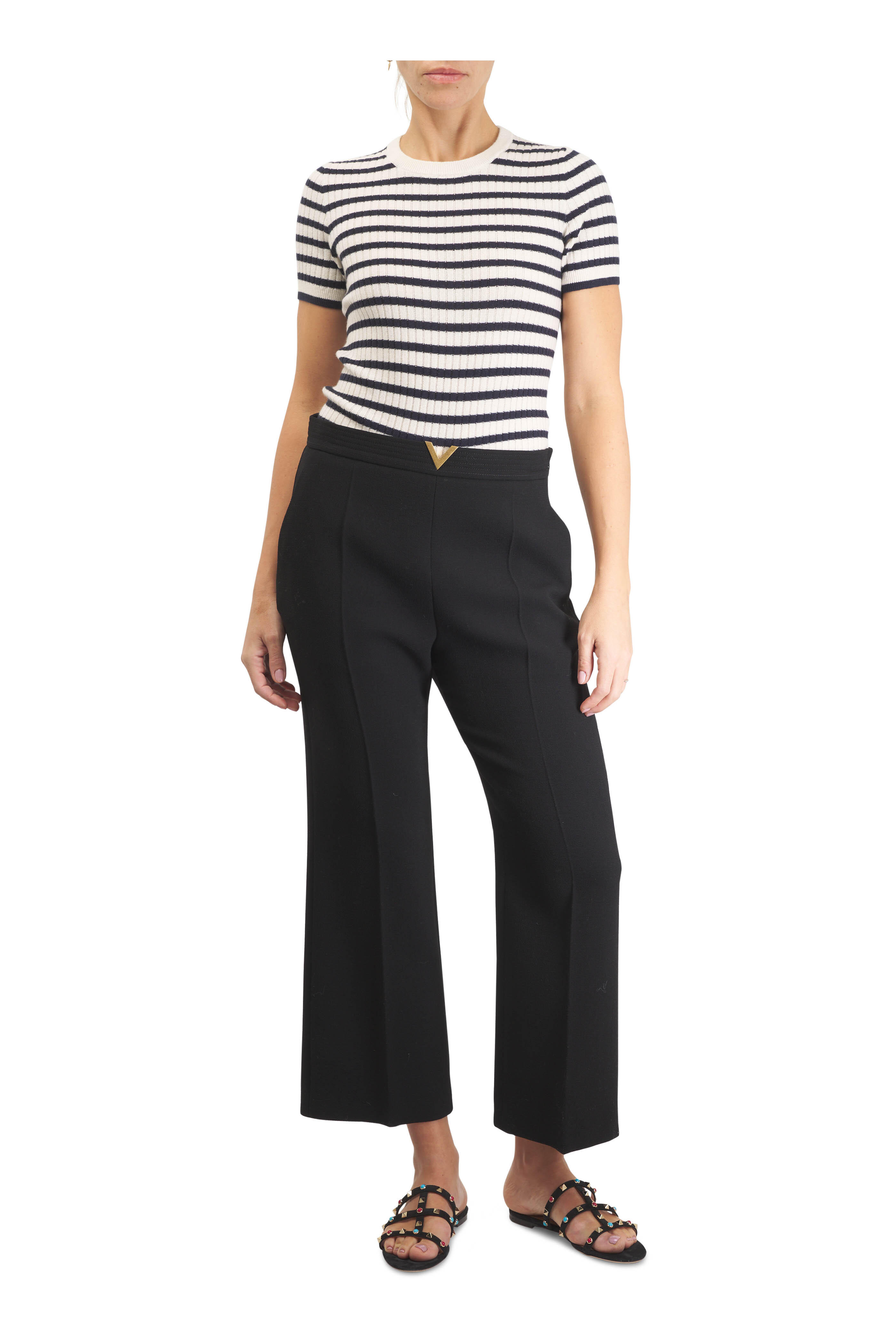 Valentino - Black V-Logo Wool Pant