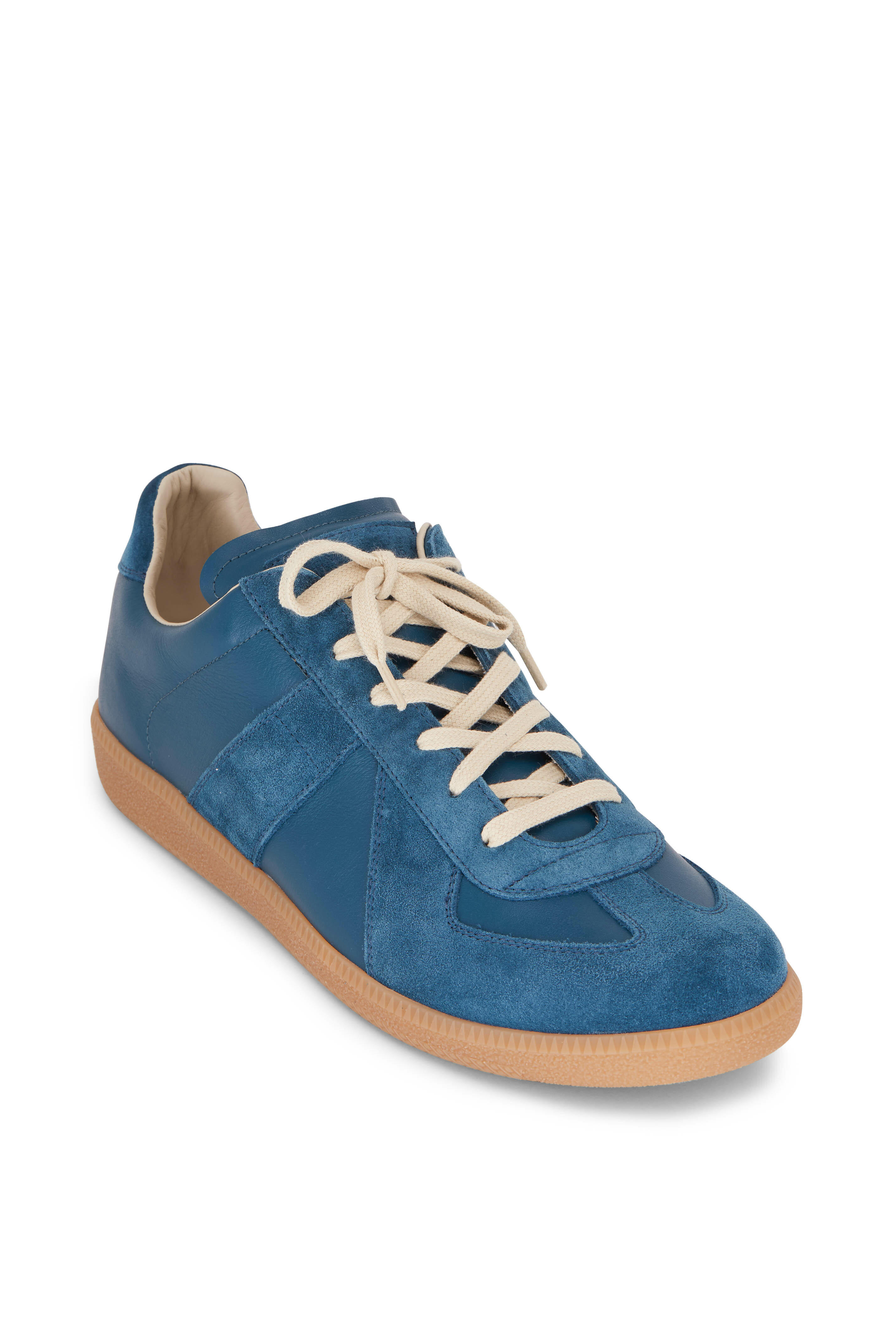 Maison Margiela - Replica Teal Leather & Suede Sneaker