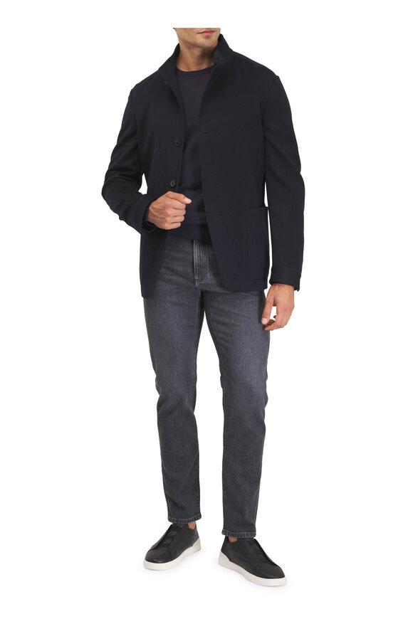 Zegna Il Conte Chore Navy Cashmere Jacket - view 2