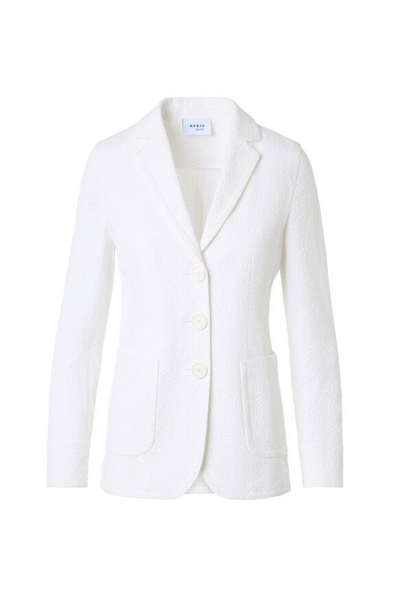 Akris Punto Cream Seersucker Jacket