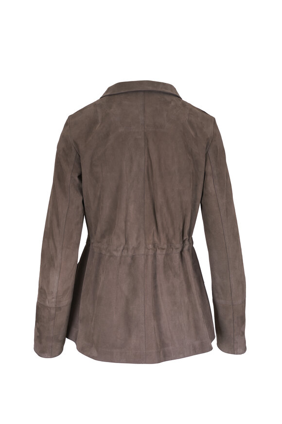 Akris Chianti Taupe Suede Utility Jacket - view 3