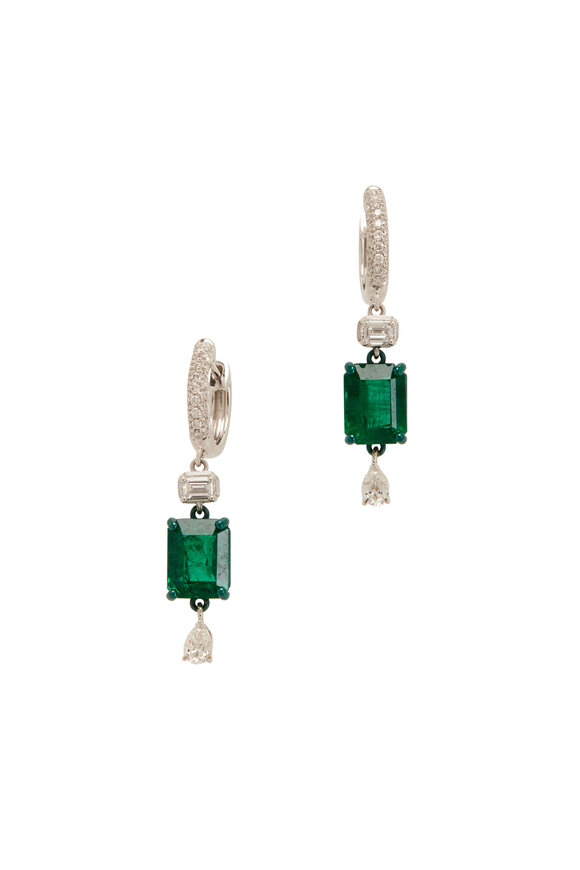 Mariani Diamond & Emerald Dangle Earrings