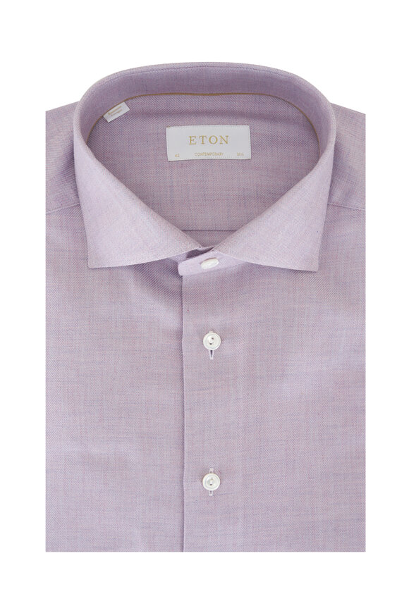 Eton Purple Cotton, Silk & Cashmere Dress Shirt