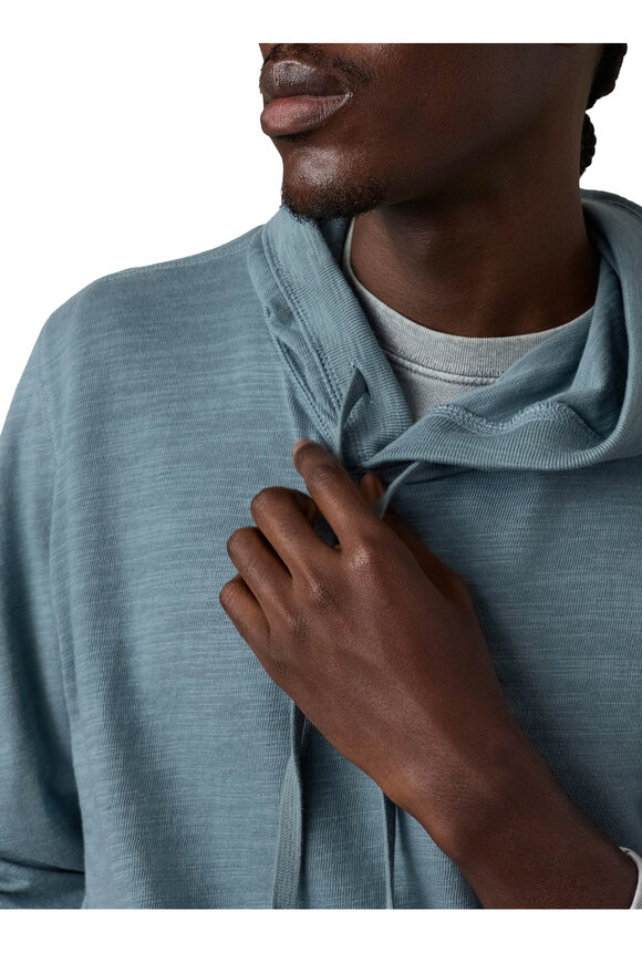 Faherty Brand Seaglass Blue Sunwashed Slub Hoodie - view 4