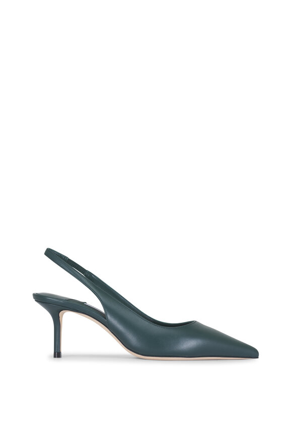 Jimmy Choo Love Dark Green Leather Slingback, 65mm - view 2