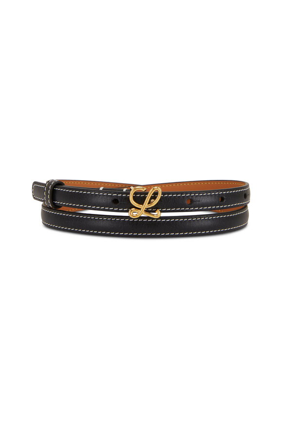 Loewe - Gold L Thin Black Belt