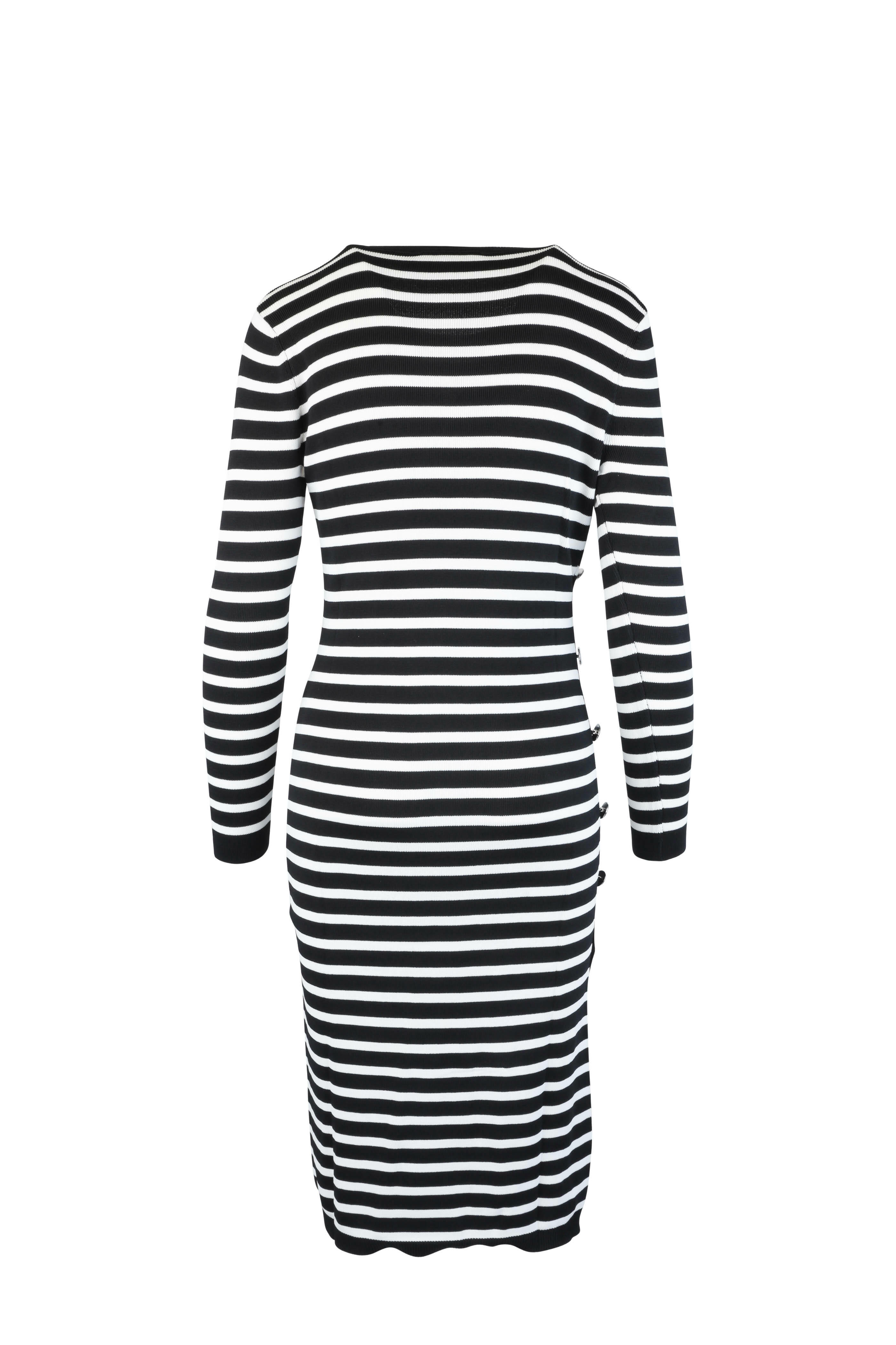 Altuzarra - Black & Ivory Striped Dress