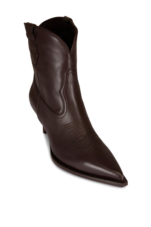 Partlow Katie Western Brown Leather Bootie, 70mm - view 1