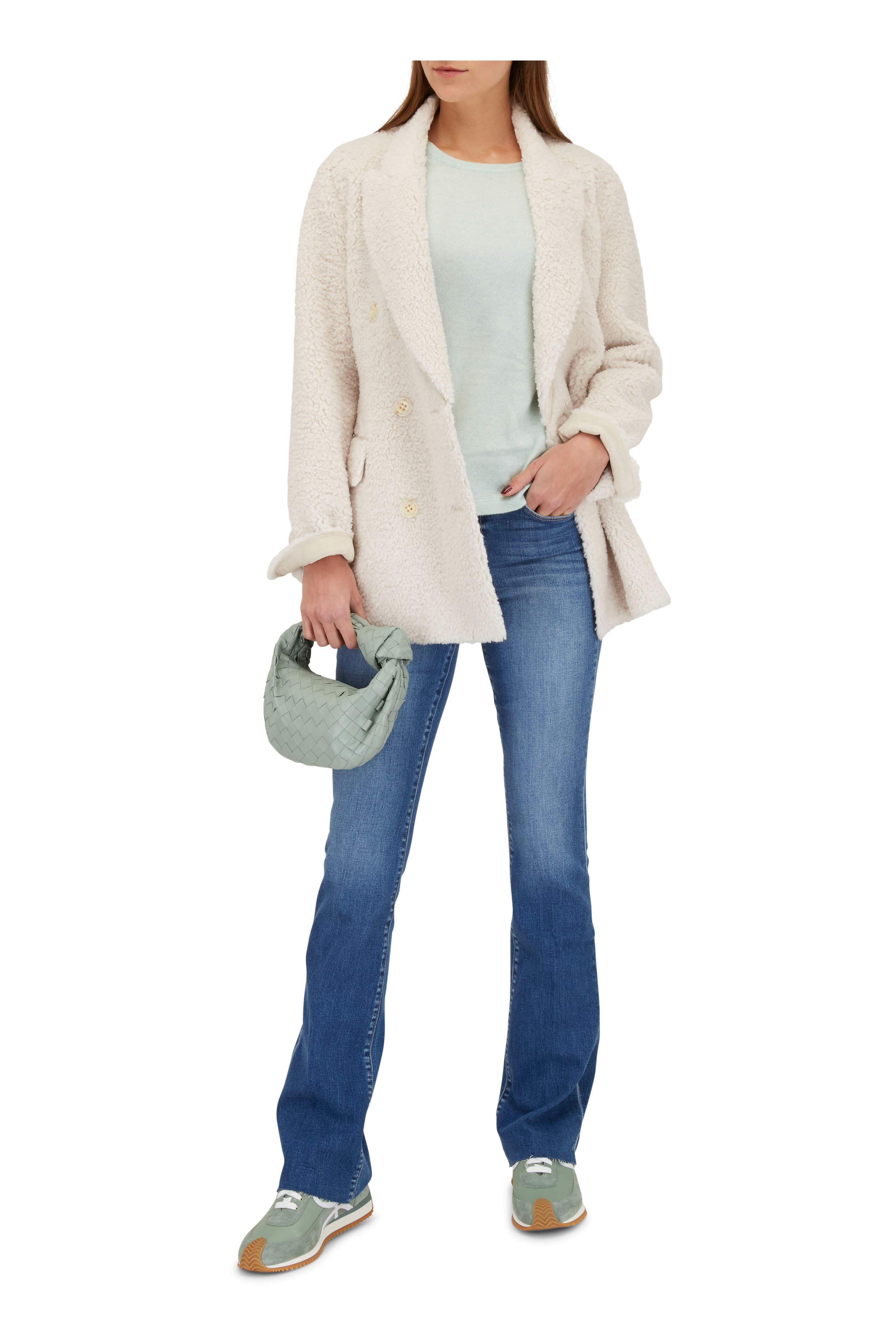 Dorothee Schumacher - Cozy Statement Cotton White Faux Shearling Jacket