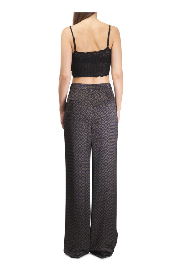 Saint Laurent Navy & Brown Medallion Print PJ Pant - view 3