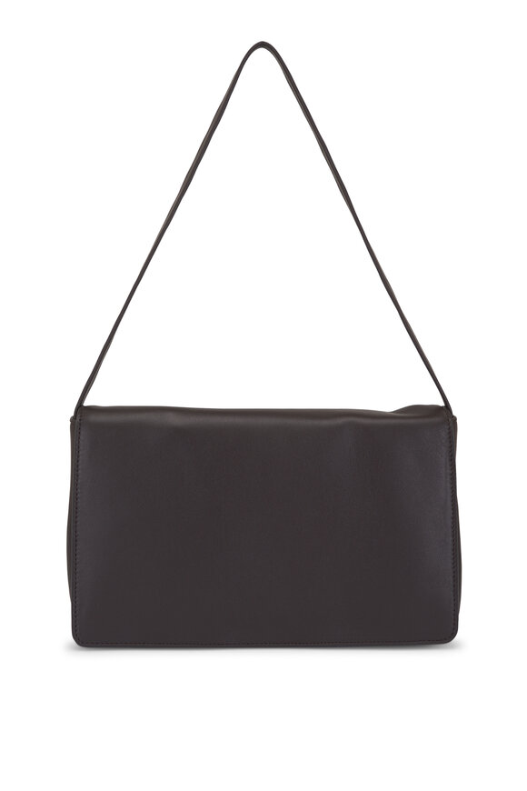 The Row Nuance Two Dark Brown Leather Shoulder Bag