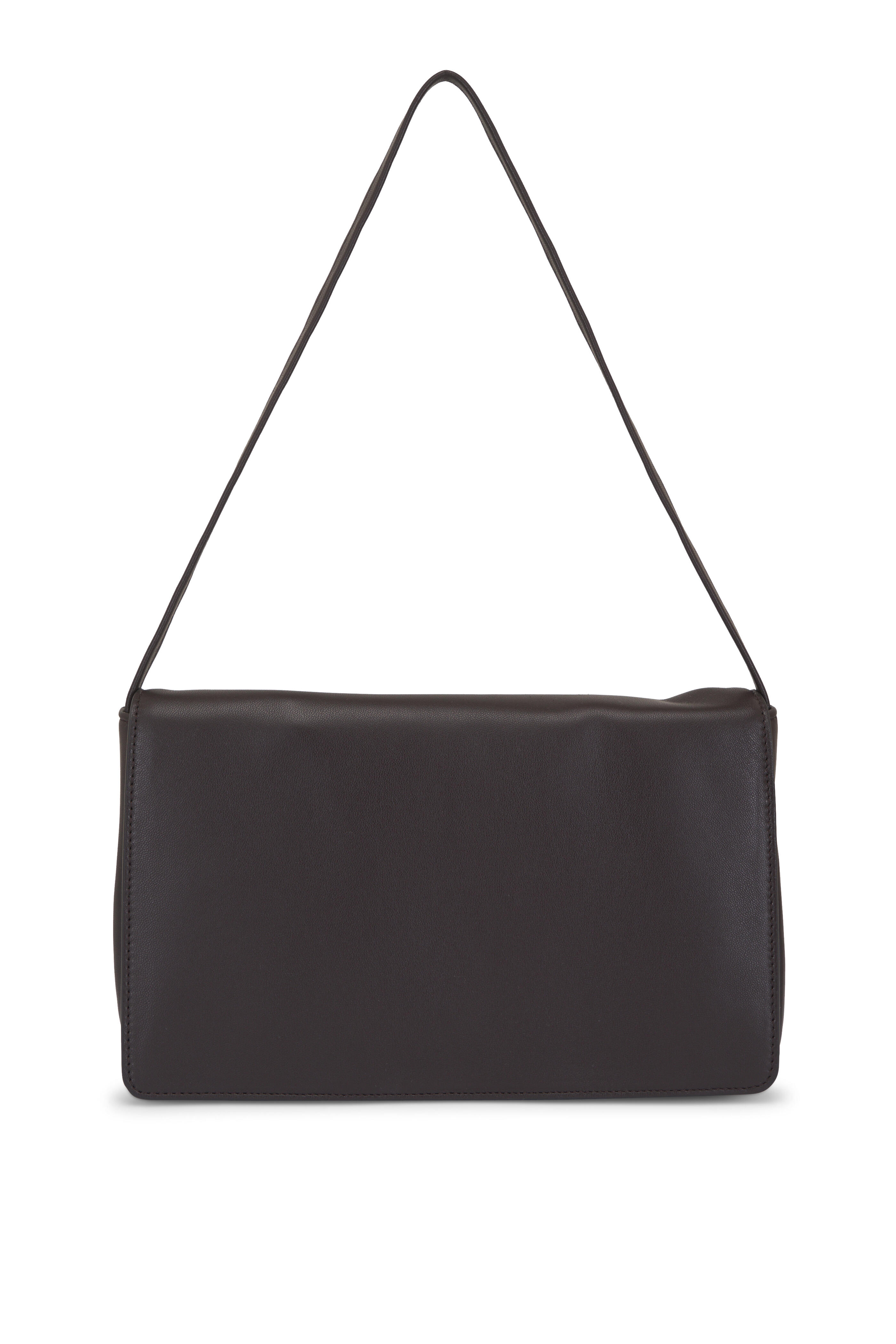 The Row - Nuance Two Dark Brown Leather Shoulder Bag