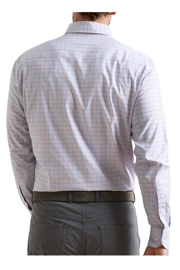 Peter Millar Casey Navy Performance Twill Sport Shirt - view 3