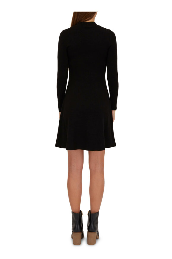 Vince - Black Mock Neck Long Sleeve Dress