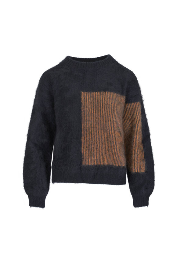 Akris Black Cloud Cashmere Oro Lienzo Jacquard Sweater - view 1
