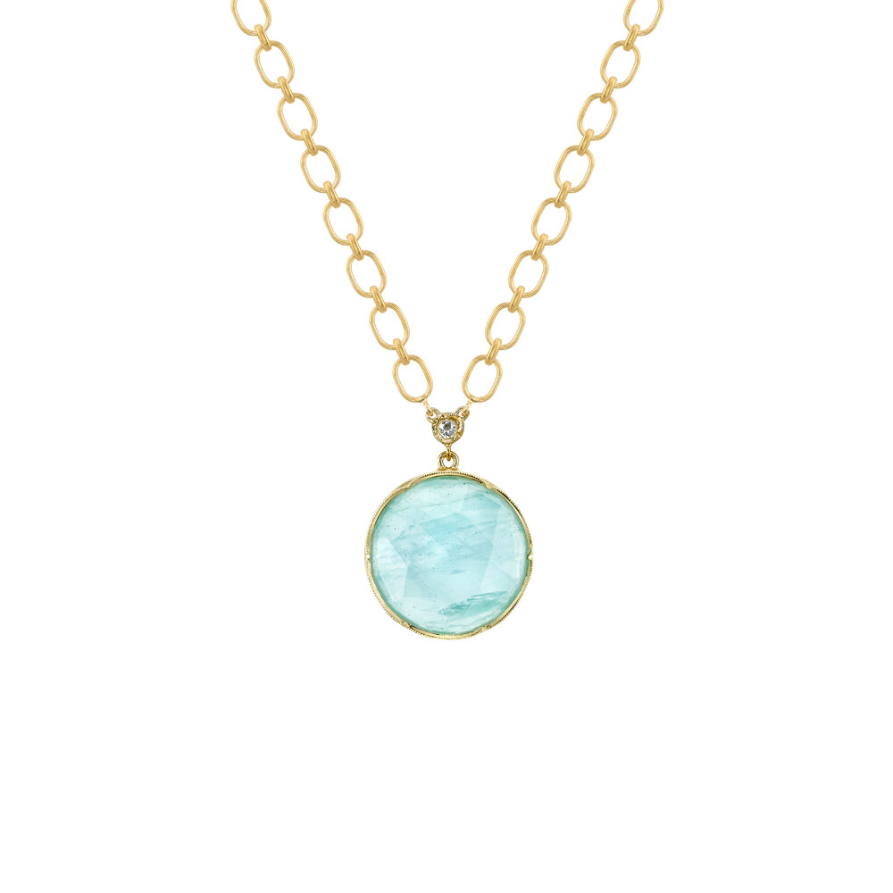 Irene Neuwirth - 18K Yellow Gold Aquamarine Pendant Necklace