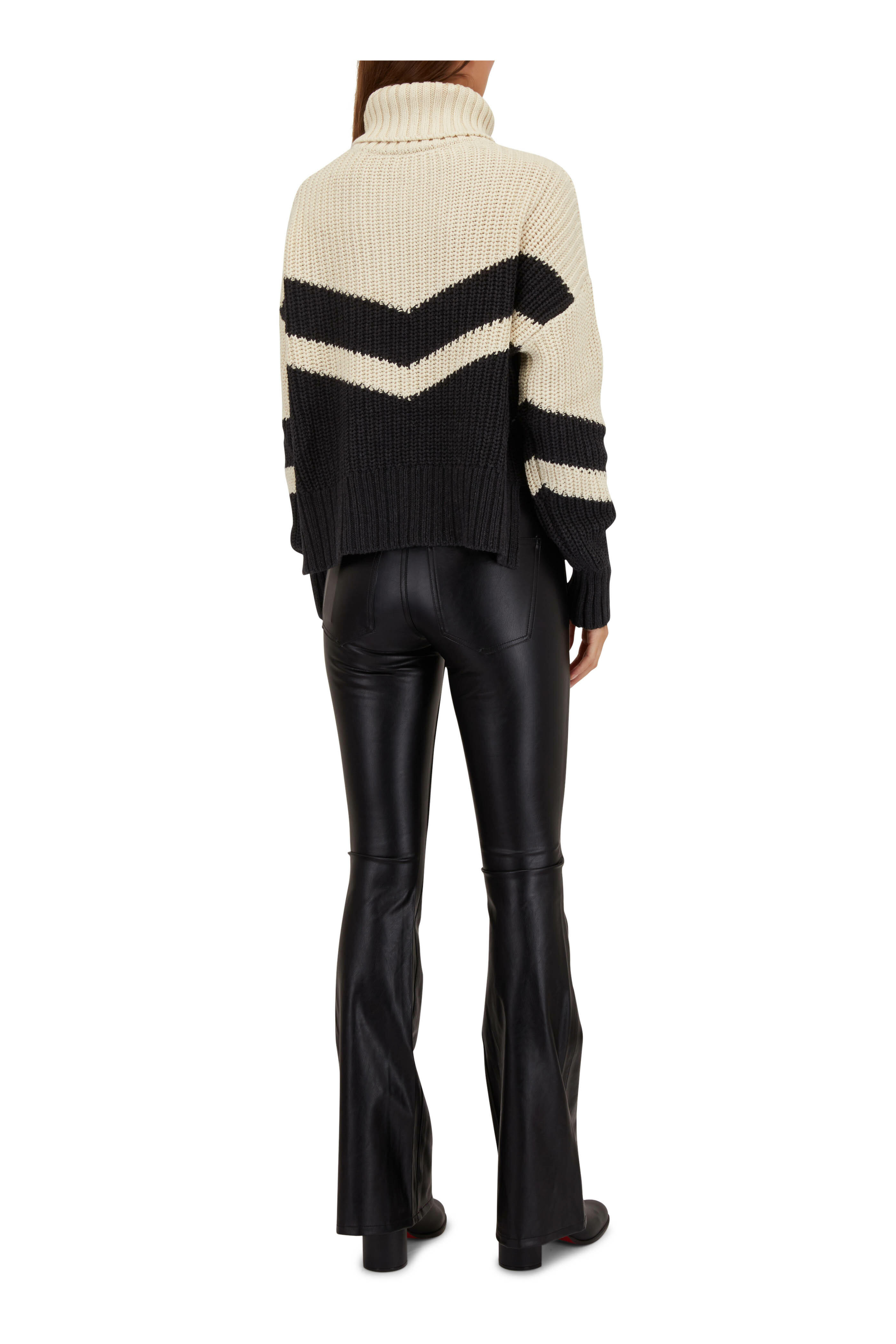 Veronica Beard - Toril Charcoal & Cream Chevron Sweater