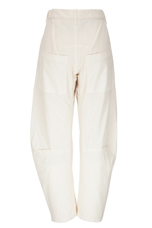 Nili Lotan - Shon Eggshell White Curved Pant