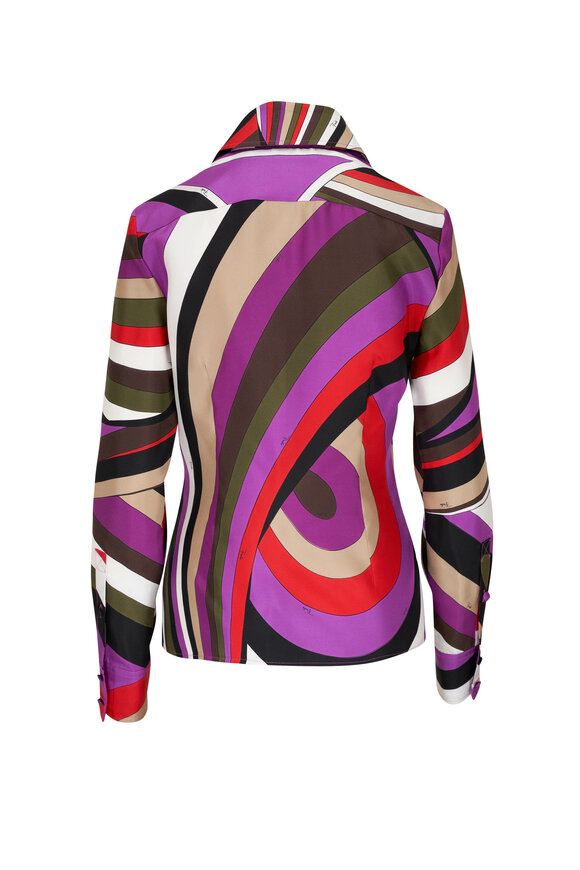 Pucci - Multicolor Silk Printed Top