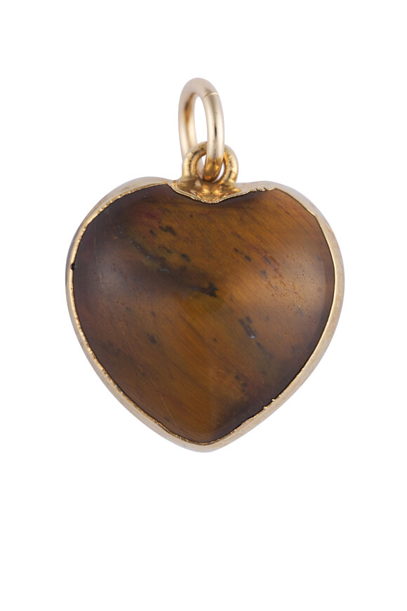 Cristina V. Tiger's Eye Heart Charm