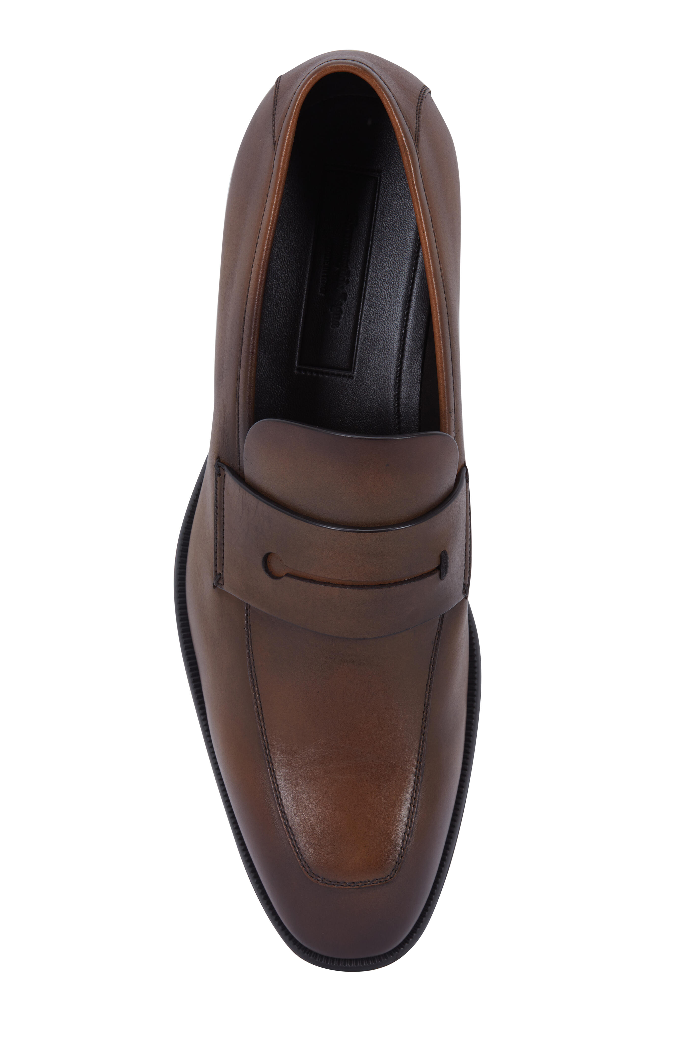 Zegna - L'Asola Medium Brown Leather G-Flex Penny Loafer