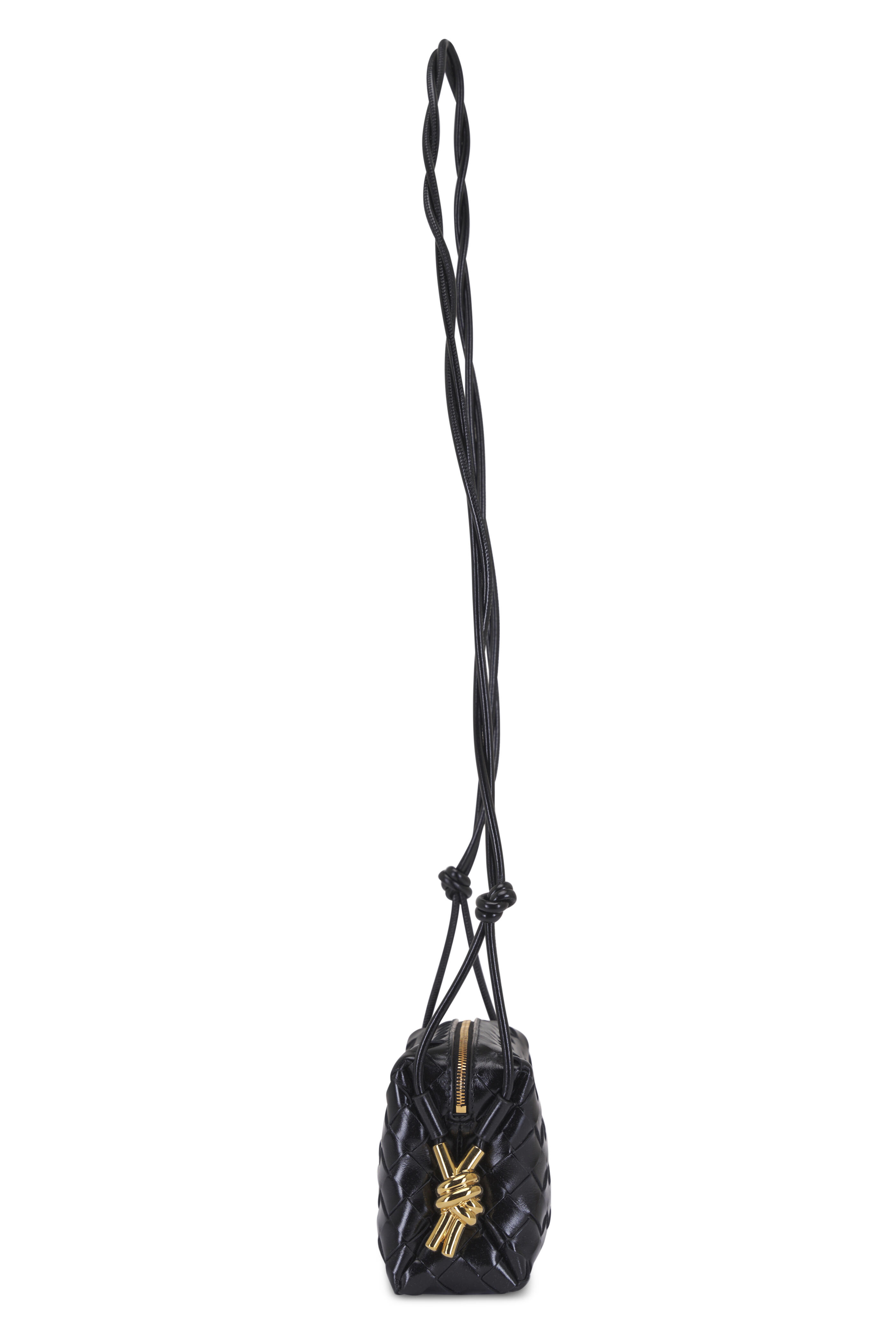 Bottega Veneta - Mini Loop Metal Knot Black Intrecciato Bottega Veneta - Mini Loop Metal Knot Black Intrecciato