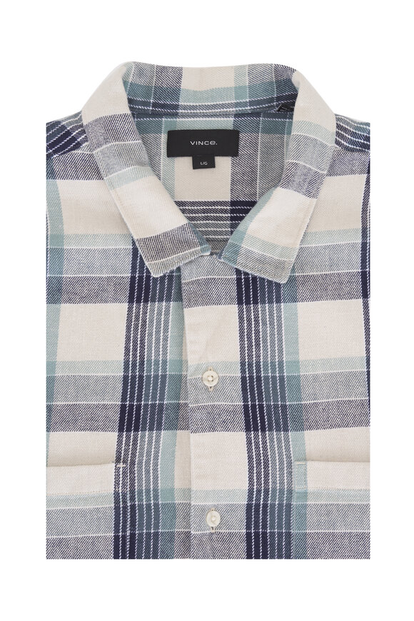 Vince - Bone Monte Striped Short Sleeve Shirt | Mitchell Stores