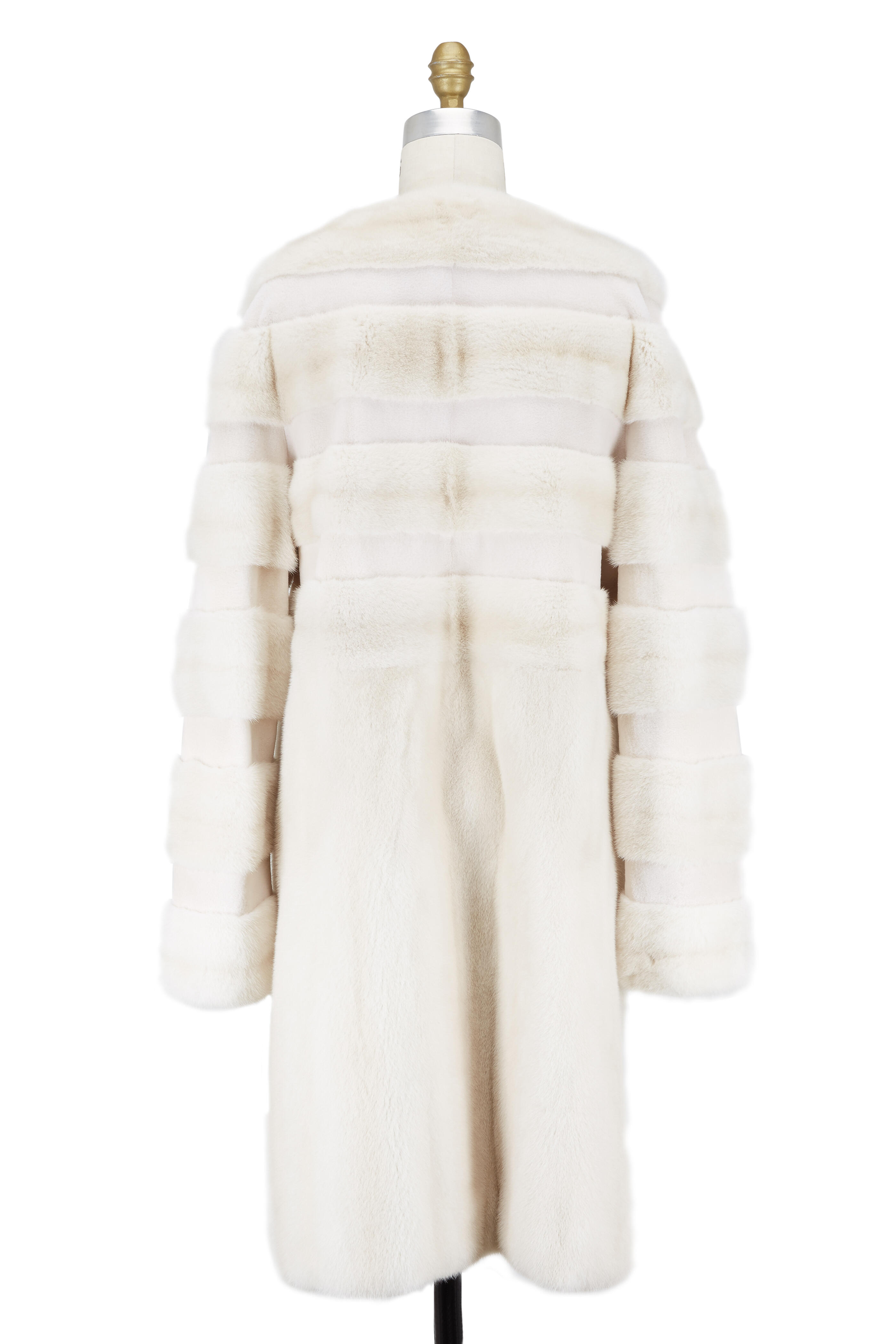 Oscar De La Renta White Mink Fur Coat 