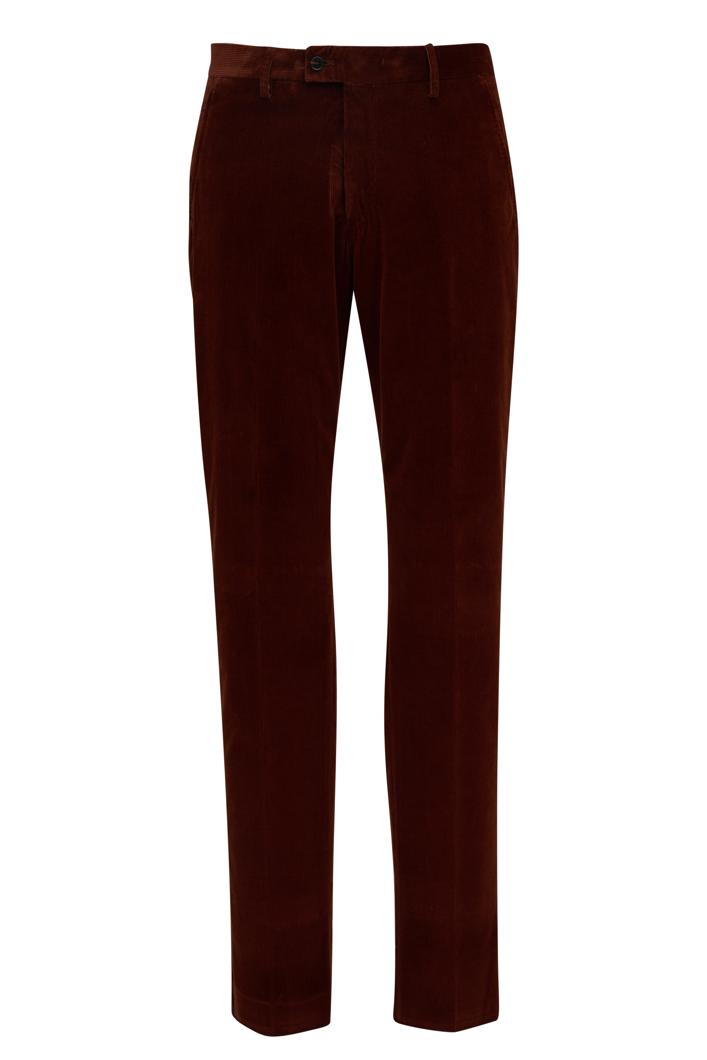 Maurizio Baldassari - Chestnut Brown Cotton Stretch Corduroy Pant