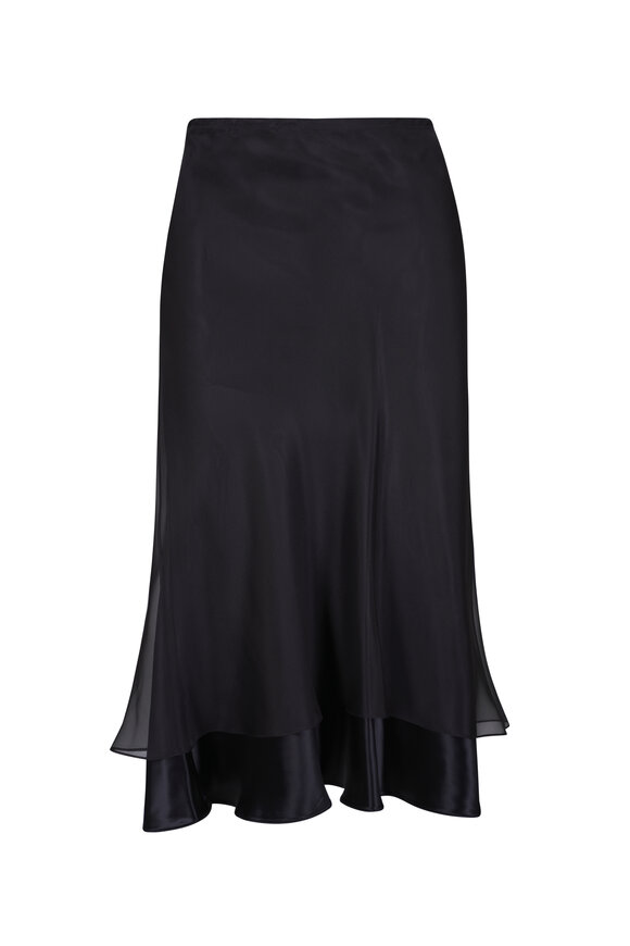 Saint Laurent - Black Velvet Long Skirt | Mitchell Stores