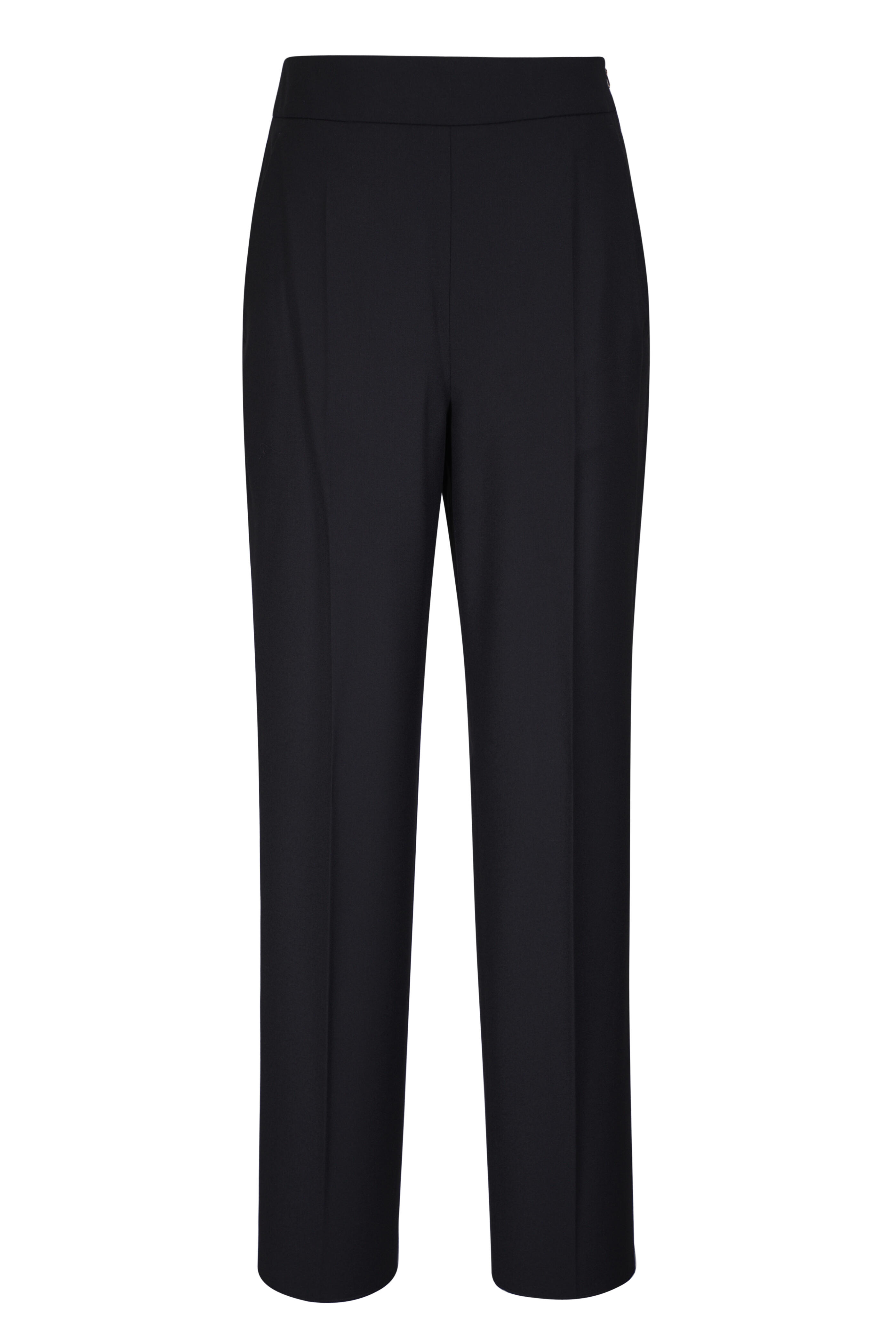 Agnona - Black Wool Flat Front Pant