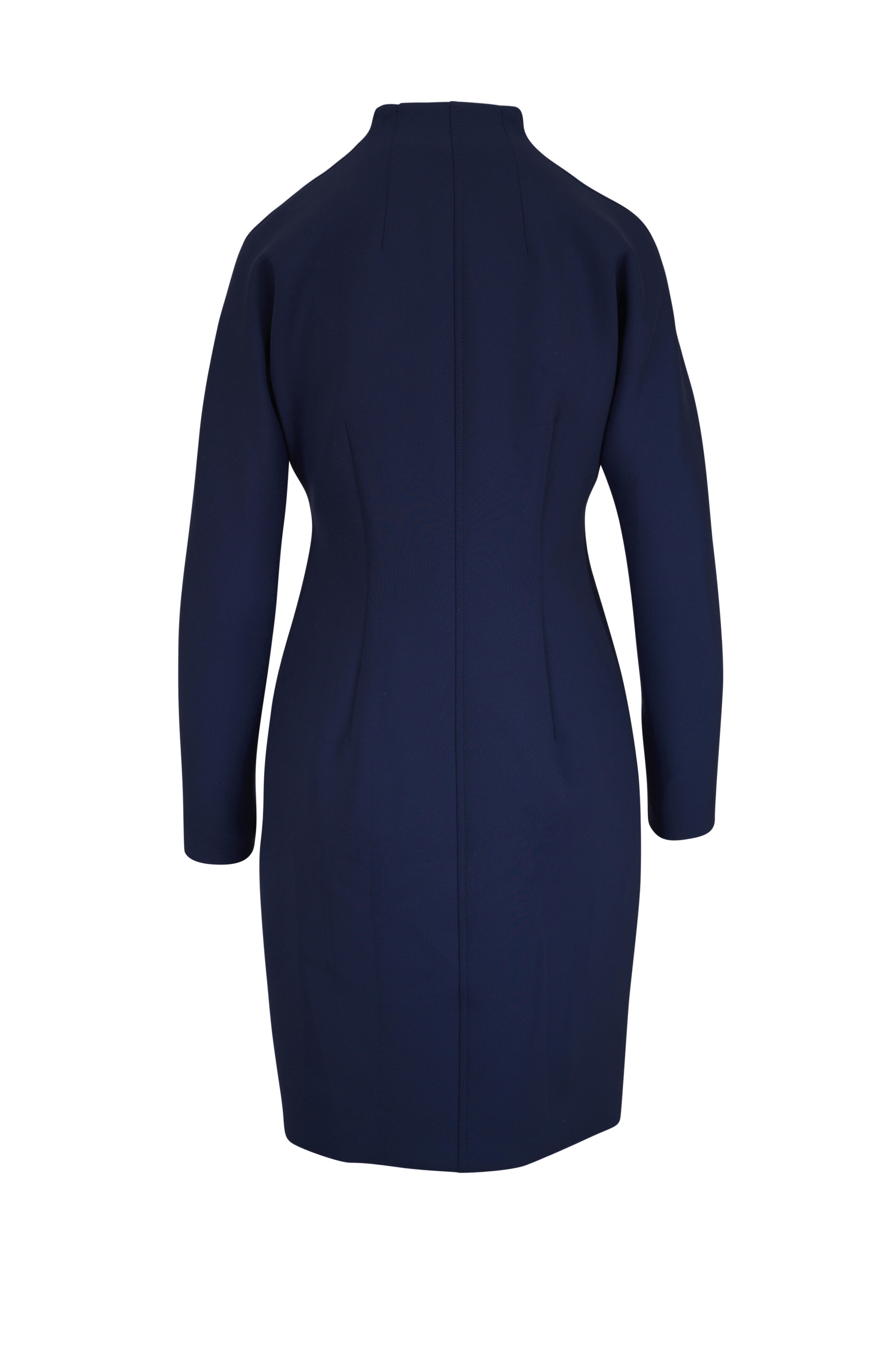 Akris - Denim Techno Neoprene Mockneck Dress