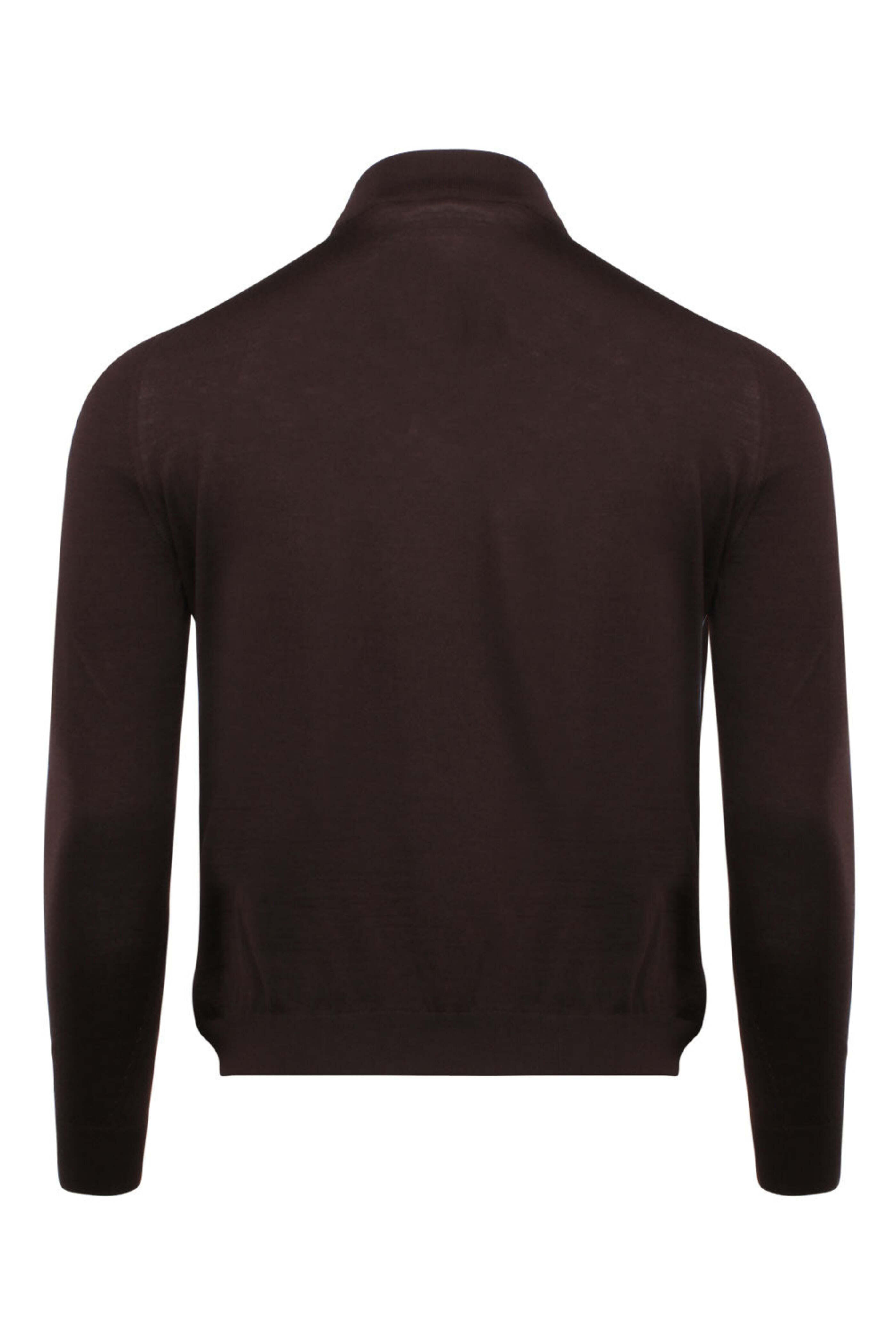 Kiton - Chocolate Mock Neck Knit Sweater