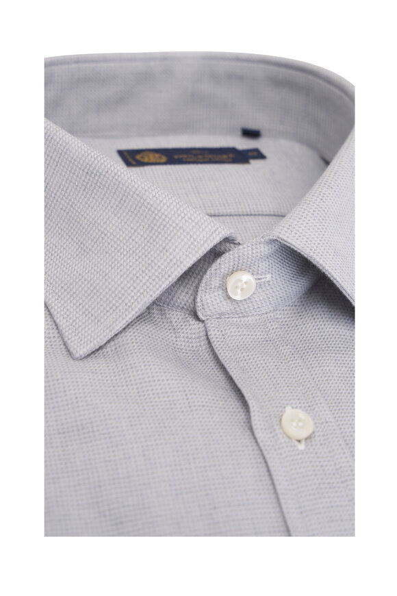 Paul & Shark Gray & White Micro Check Sport Shirt - view 4