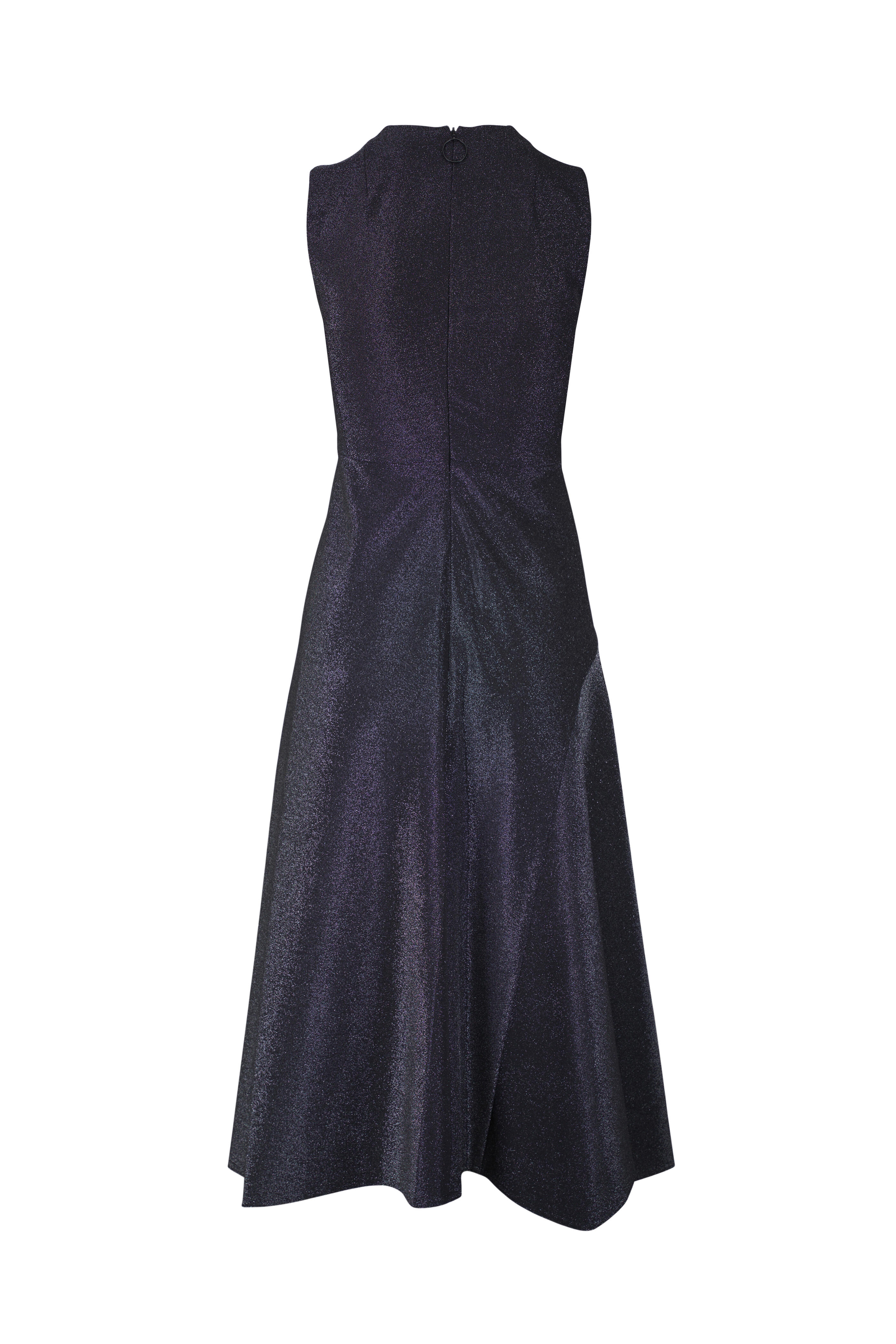 Akris Punto - Steel Metallic Jersey Asymmetric Midi Dress