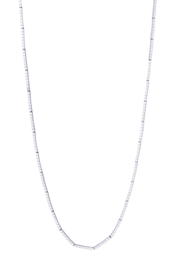 Sidney Garber 18k White Gold Lyra Diamond Necklace - view 1
