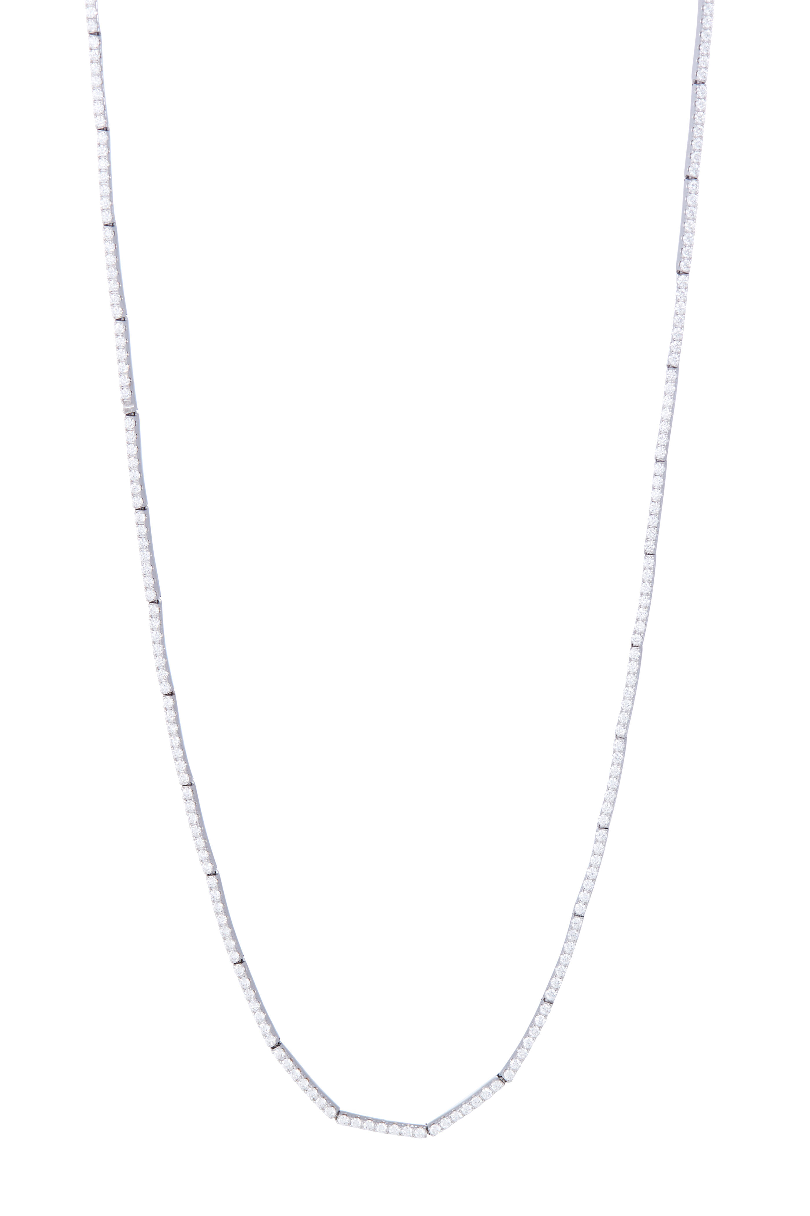 Sidney Garber - 18k White Gold Lyra Diamond Necklace - view 1