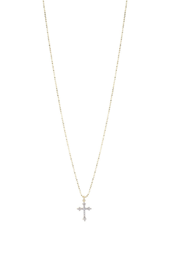 Renee Lewis Antique Diamond Cross Necklace - view 1