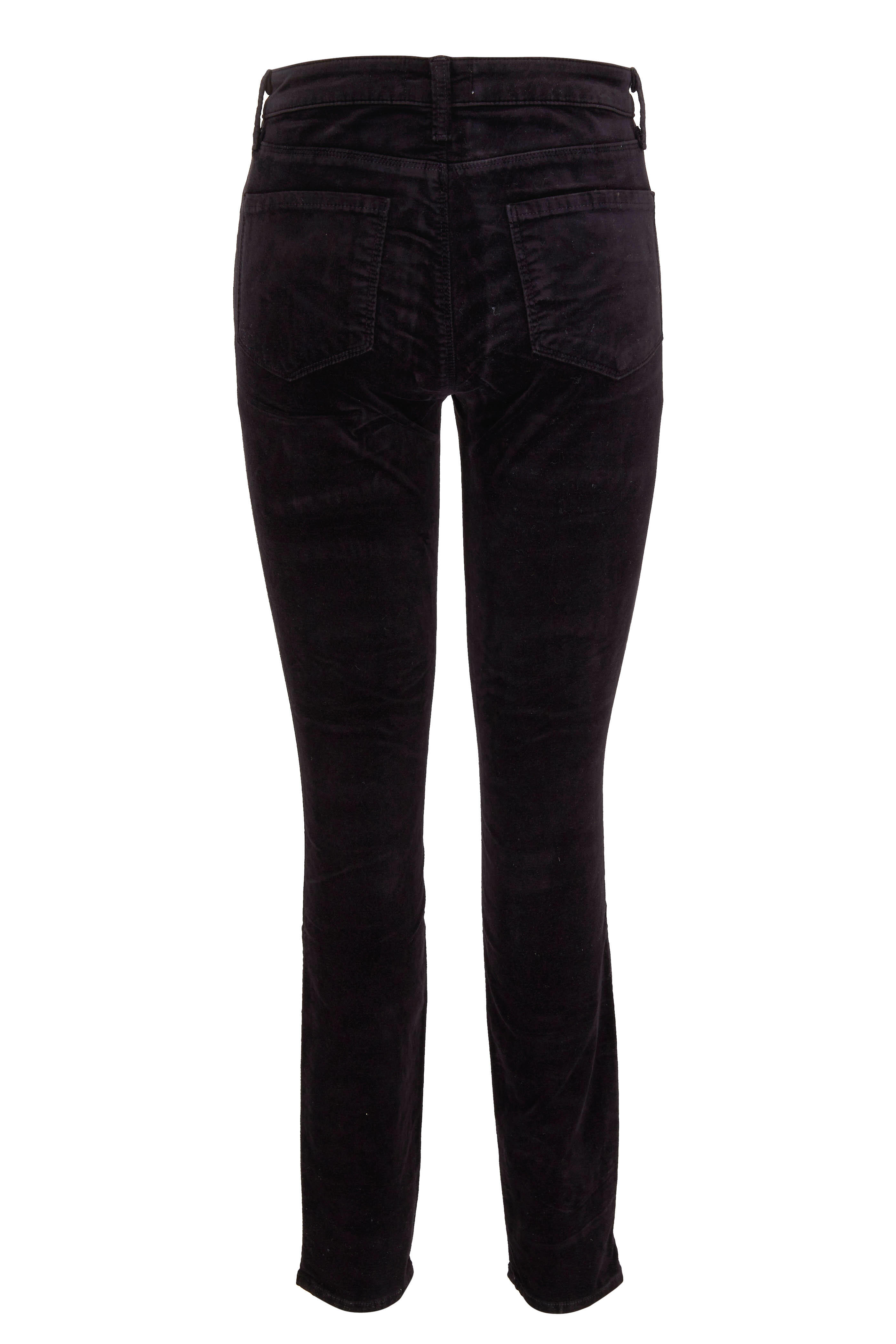 L'Agence - Marguerite Noir Velvet High Rise Skinny Jean