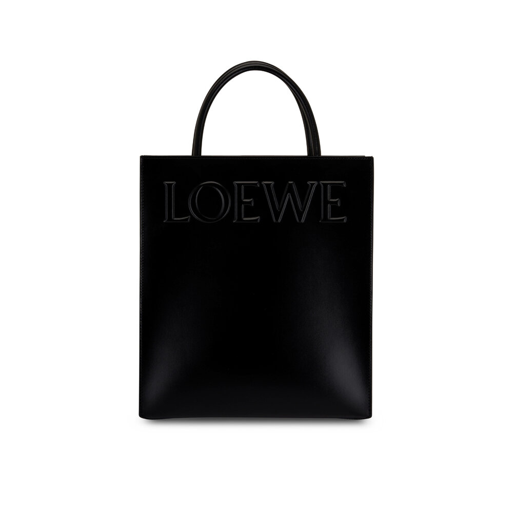 Loewe - Black A4 Logo Leather Tote Bag